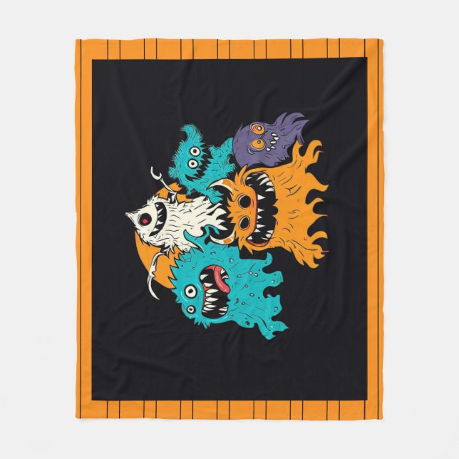 Manta Polar Halloween/Monstruo/Octubre/Otoño  (Anverso)