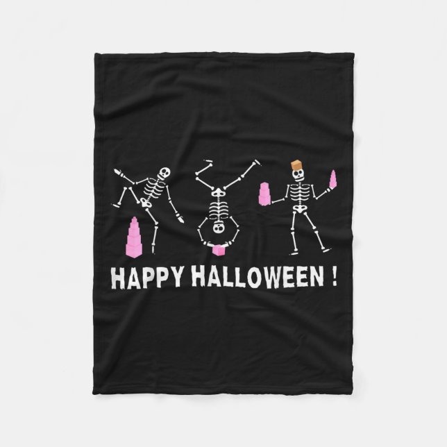 Manta Polar Halloween Montessori Teacher Skeleton Dancing Educ (Anverso)