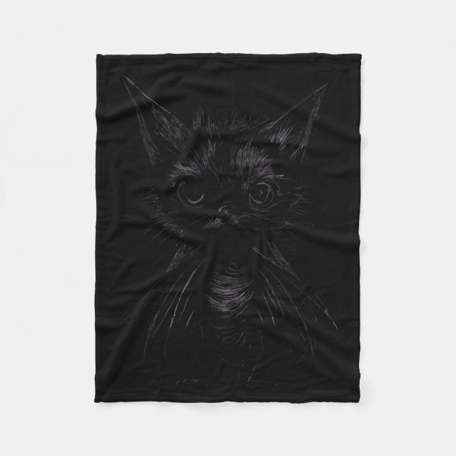 Manta Polar Halloween Mpy Black Kitten In Bat Costume  (Anverso)