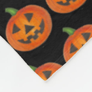 Manta Polar Halloween Naranja Negro Calabaza Jack o' Lantern