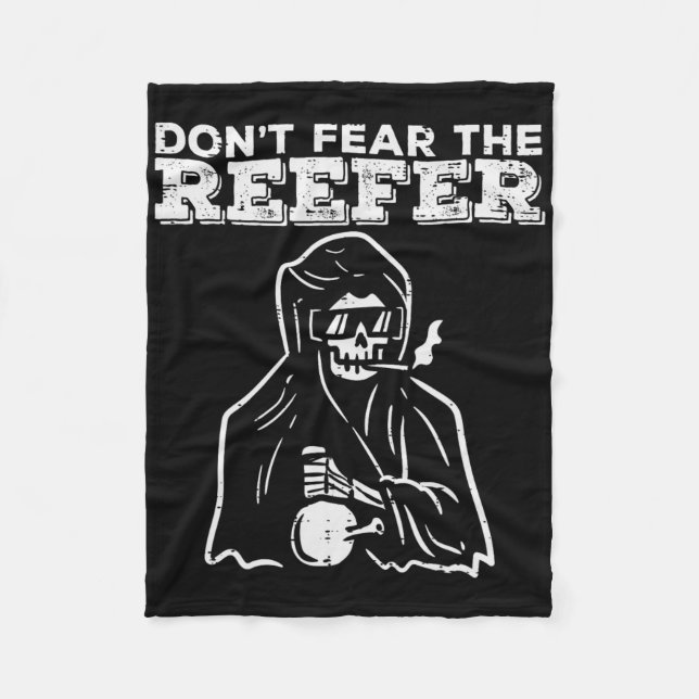 Manta Polar Halloween no teme a Reefer Grim Reaper Funny Costu (Anverso)