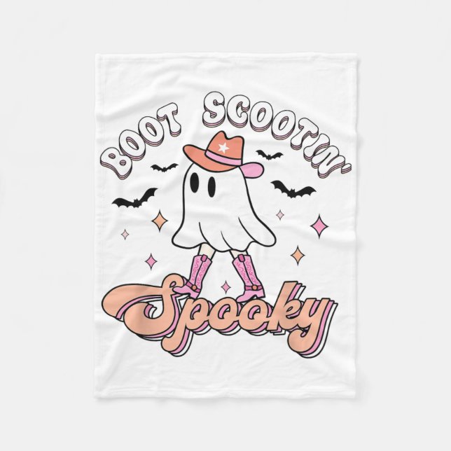 Manta Polar Halloween occidental retro lindo fantasma gracioso (Anverso)