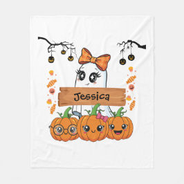 Manta Polar Halloween Personalizado para Niñas