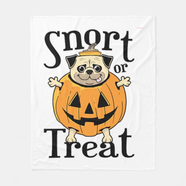 Manta Polar Halloween Pug (Anverso)