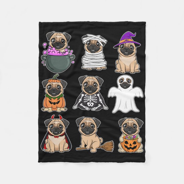 Manta Polar Halloween Pug Costume Spookme Ghost Pumpkin Pug Ha (Anverso)