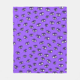 Manta Polar Halloween púrpura de los ojos malvados