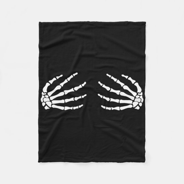 Manta Polar Halloween S Breast Skeleton Hands Fun Costu (Anverso)