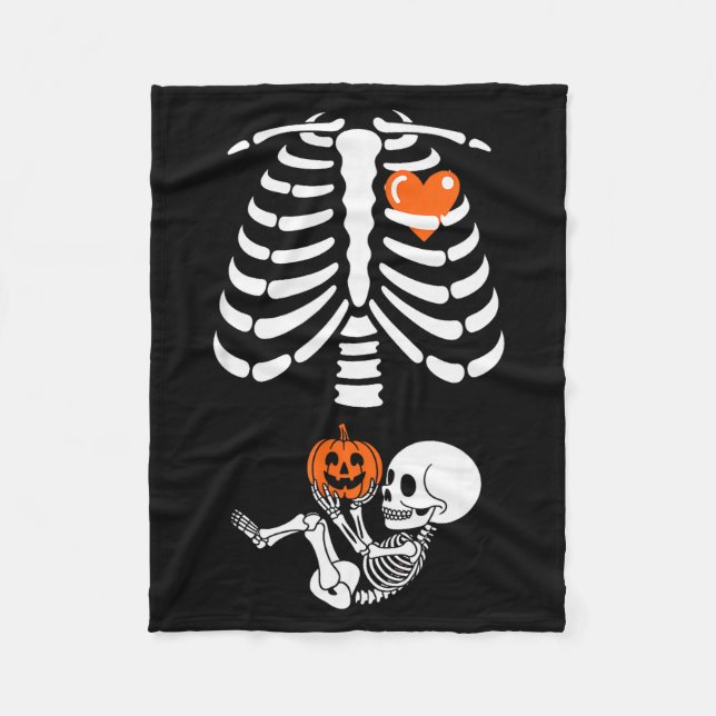 Manta Polar Halloween Skeleton Baby Rib Cage Maternity Pregnan (Anverso)