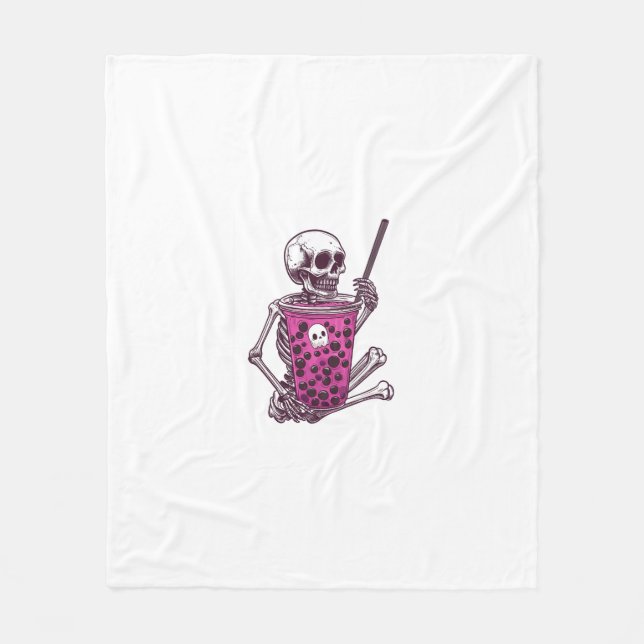 Manta Polar Halloween Skeleton Bubble Tea (Anverso)