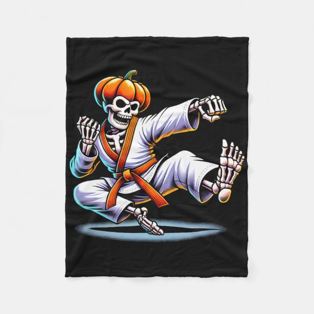 Manta Polar Halloween Skeleton Karate (Anverso)