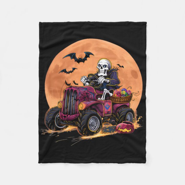 Manta Polar Halloween Skeleton Riding Monster Truck Toddler Bo (Anverso)