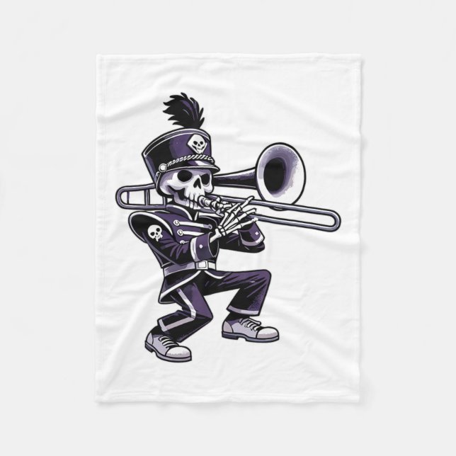 Manta Polar Halloween Skeleton School Marcha Banda Trombona P (Anverso)