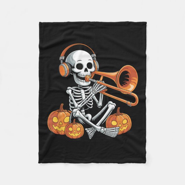 Manta Polar Halloween Skeleton Trombone Trombonist  (Anverso)