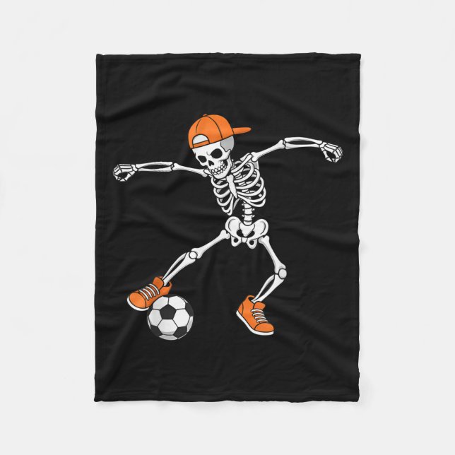 Manta Polar Halloween Soccer Skeleton Football Trick Or Treat  (Anverso)
