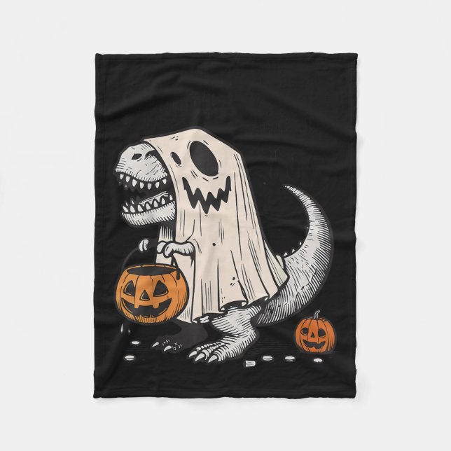 Manta Polar Halloween T-rex Dinosaur Sokysaurus Rex Niños (Anverso)