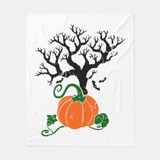 Manta Polar Halloween Tree Fall Camisetas Halloween Sweatshirt (Anverso)