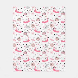 Manta Polar Halloween Tropical Lindo – Fantasmas y Flamencos
