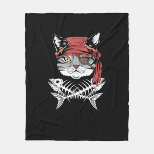 Manta Polar Halloween, un gato pirata gracioso pirata pirata