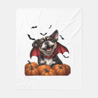 Manta Polar Halloween Vampire Dog with Pumpkins Classic T-Shir