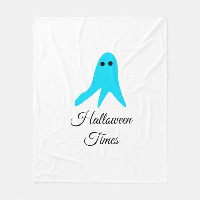 Manta Polar Halloween veces el fantasma azul garabato dibujado (Anverso)