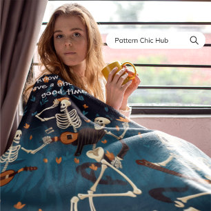 Manta Polar Halloween Vintage Gótico Moderno Skeleton Dance