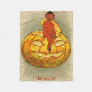 Manta Polar Halloween vintage - Por encima de Jack-O-Lantern