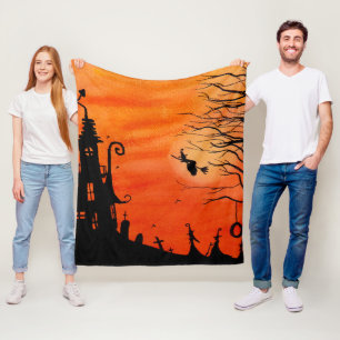 Manta Polar Halloween Witch House Fleece Blanket