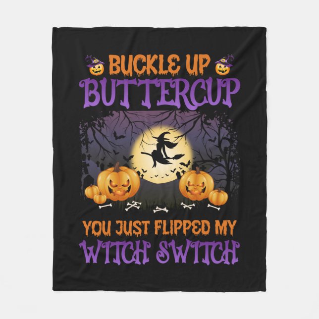 Manta Polar Halloween Witch Switch Buckup Buttercup (Anverso)