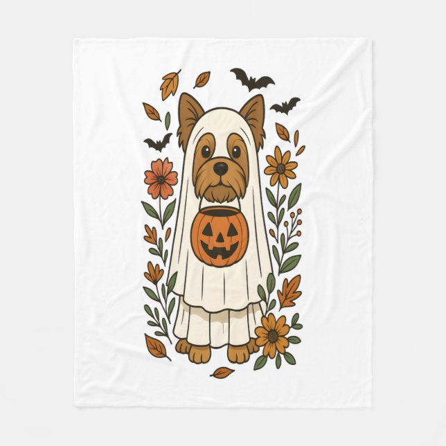 Manta Polar Halloween Yorkshire Terrier Floween (Anverso)