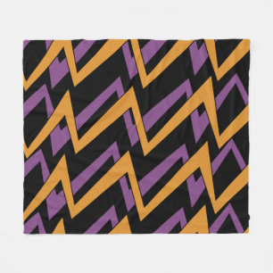 Manta Polar Halloween Zig Zags Naranja Púrpura 