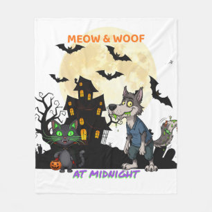 Manta Polar Hallween "Meow & Woof at Midnight" Cat & Werewolf