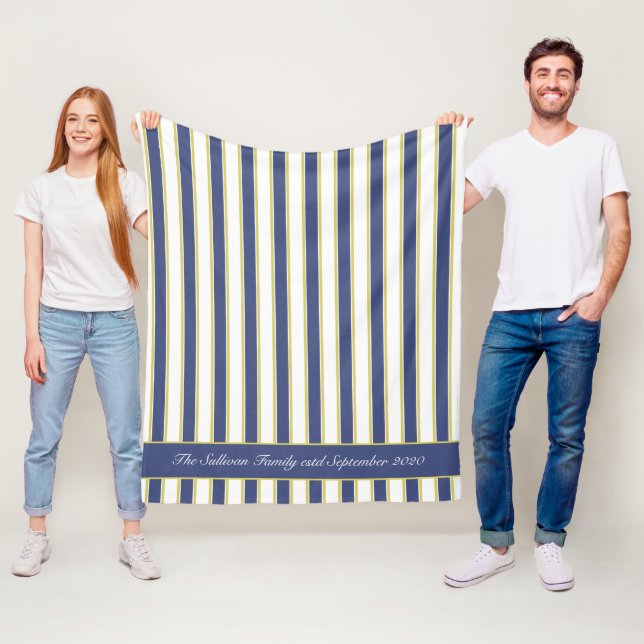 Manta Polar Hamptons Nautical Naval and White Boating Stripes (In situ)