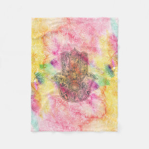 Manta Polar HAMSA Mano del símbolo Fátima amuleto Henna floral