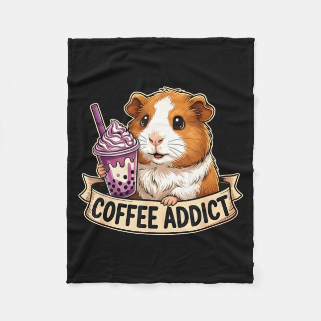 Manta Polar Hamster Coffee Addict Cute Rodent Boba Tea Gift  (Anverso)