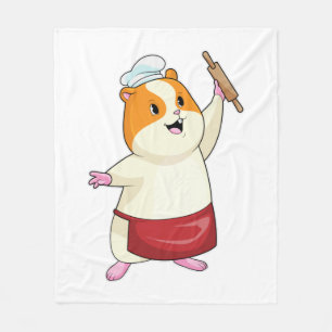 Manta Polar Hámster como Baker con rodillo