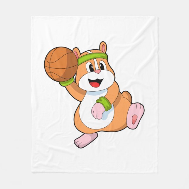 Manta Polar Hamster como jugador de baloncesto con baloncesto (Anverso)
