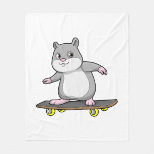Manta Polar Hámster como Skater con Skateboard