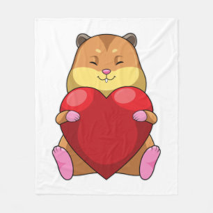 Manta Polar Hámster con corazón