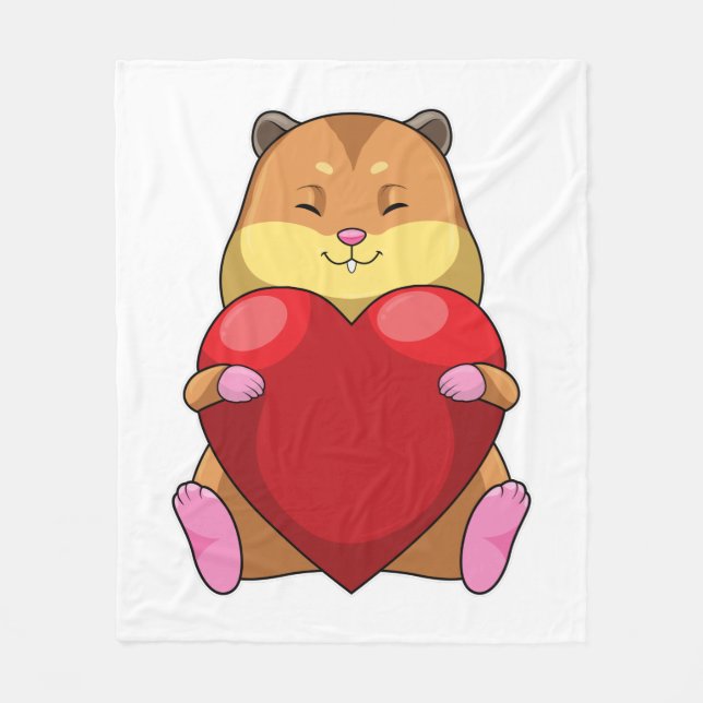 Manta Polar Hámster con corazón (Anverso)