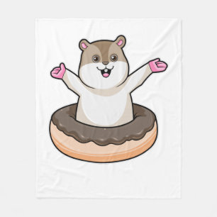 Manta Polar Hamster con donut de chocolate