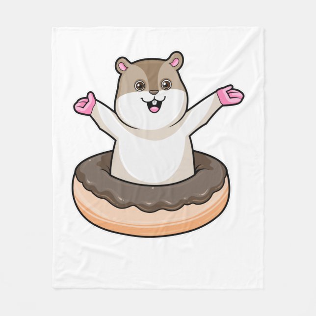 Manta Polar Hamster con donut de chocolate (Anverso)