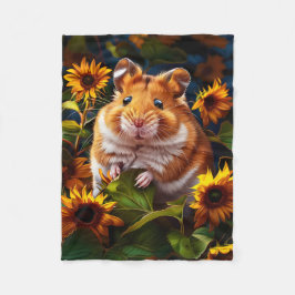 Manta Polar Hamster entre girasoles