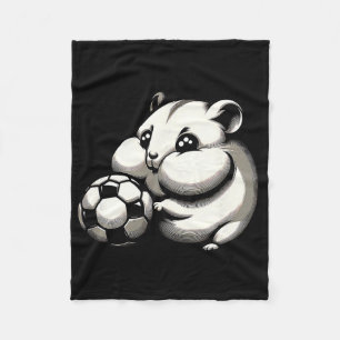 Manta Polar Hámster Regordete Con Fútbol Ll Dibujo Kawaii