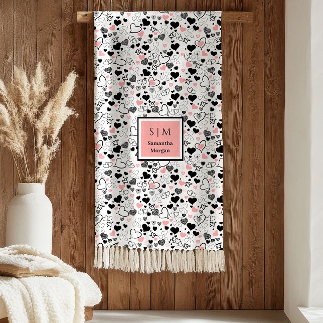 Manta Polar Hand Drawn Hearts Romantic Wedding Love Gift Art  (Hand Drawn Hearts Romantic Wedding Love Gift Art blanket

)