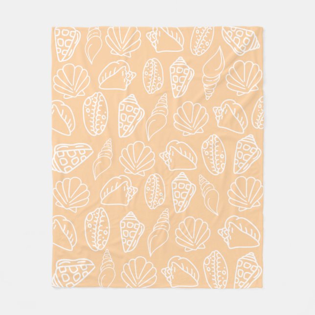 Manta Polar Hand-drawn Sandy Shells Fleece Blanket (Anverso)