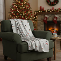 Hand-Drawn Snowmen on Grey Winter 