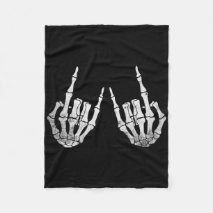 Manta Polar Hand Lazy Halloween con la mano del rock esqueleto