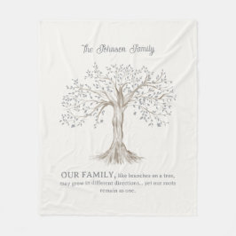 Manta Polar Hand Painted Tree Custom Family Quote Ivory