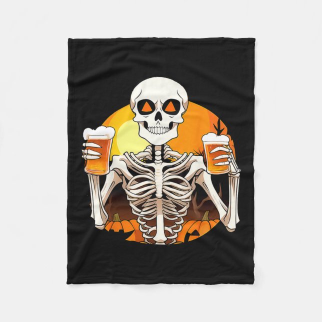 Manta Polar Hands Beer Funny Bebiendo Halloween Mujeres (Anverso)