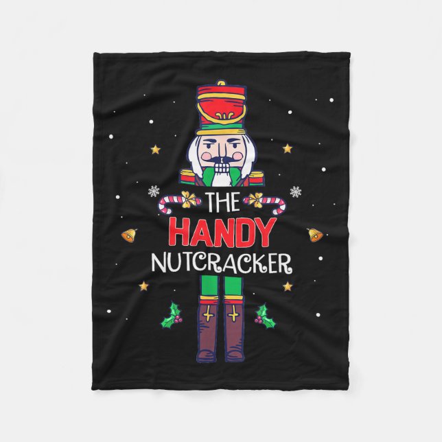 Manta Polar Handy Nutcracker Funny Christmas Family Matching O (Anverso)